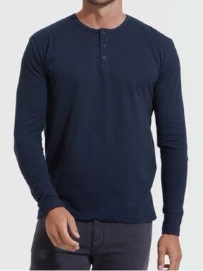 NWOT- Men's Navy Long-Sleeve Henley Shirt